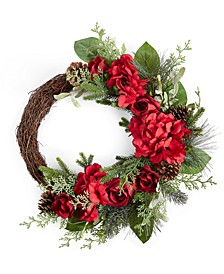 Holiday Rose & Hydrangea Wreath, Created for Macy's