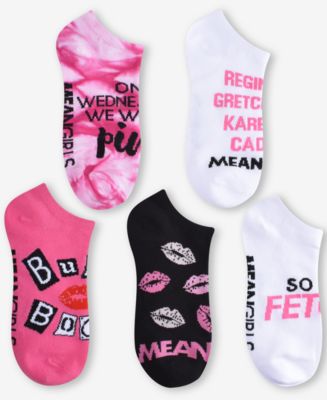 Hot Topic Mean Girls Quotes No-Show Socks 5 Pair