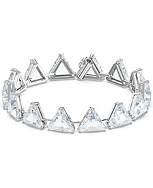 Silver-Tone Triangle-Crystal Flex Bracelet