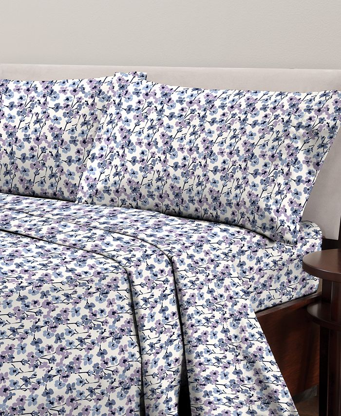 Sanders CLOSEOUT! Printed Microfiber 4 Pc. Sheet Set, King, Created for