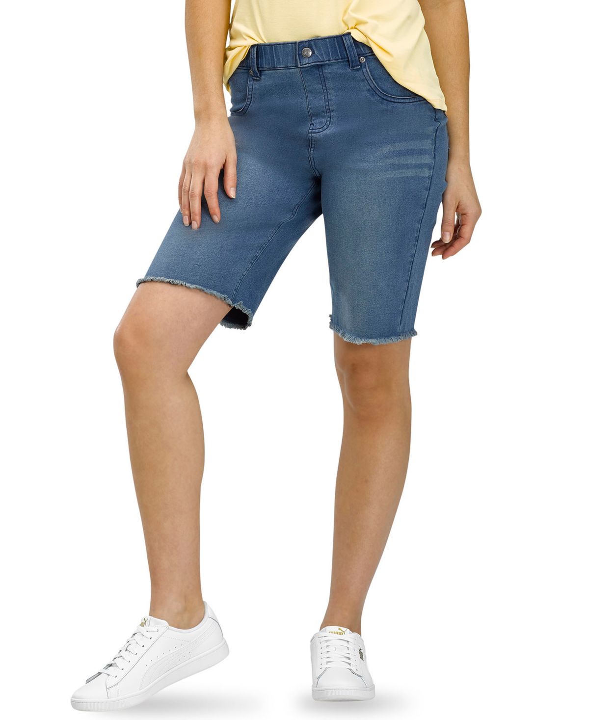 HUE Womens Ultra-Soft Denim High Rise Bermuda Shorts | eBay
