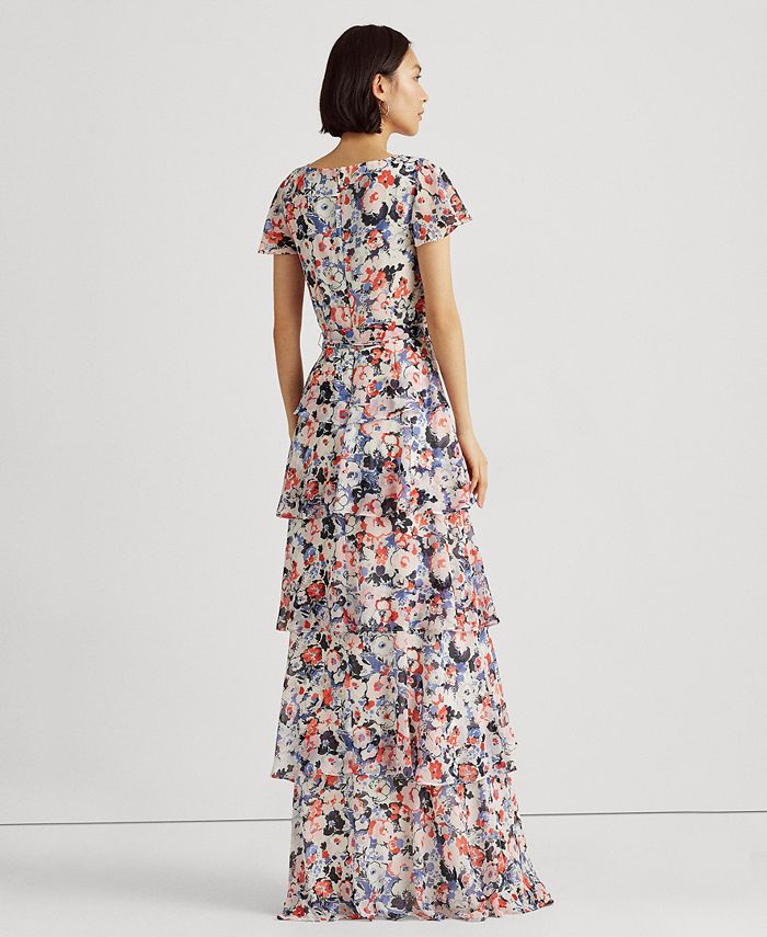 Lauren Ralph Lauren Floral A-Line Flutter Sleeve Dress & Reviews ...