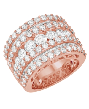 Macy's Diamond Five Row Band (5 Ct. T.w.) In 14k White, Yellow Or Rose Gold In Rose Gold