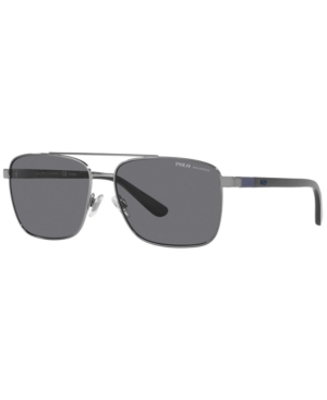 Polo Ralph Lauren Men's Polarized Sunglasses, Ph3137 59 In Shiny Gunmetal/polar Grey