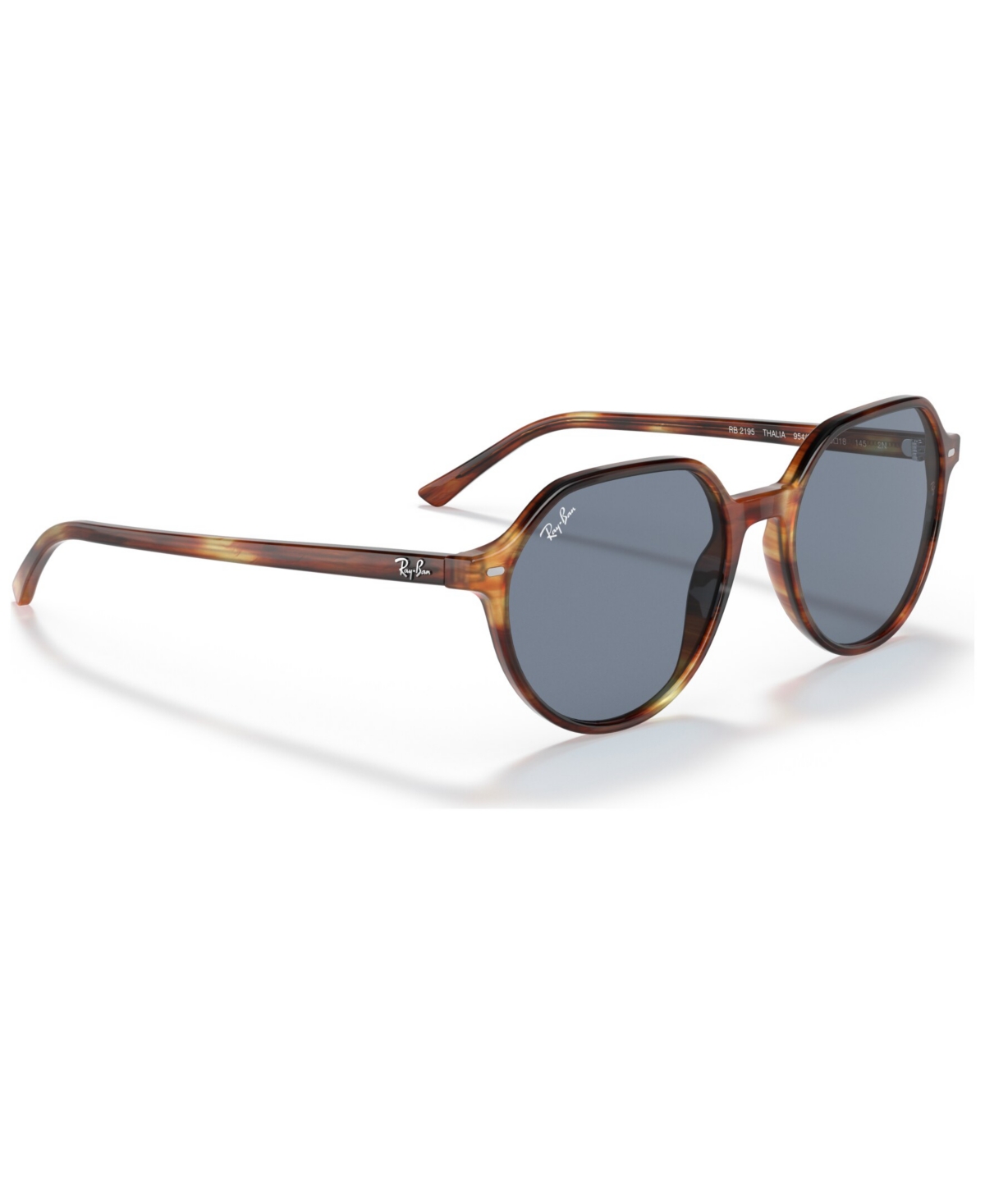 Ray Ban Womens Brown Rb2195 Thalia Square-frame Acetate Sunglasses In Striped Havana,blue
