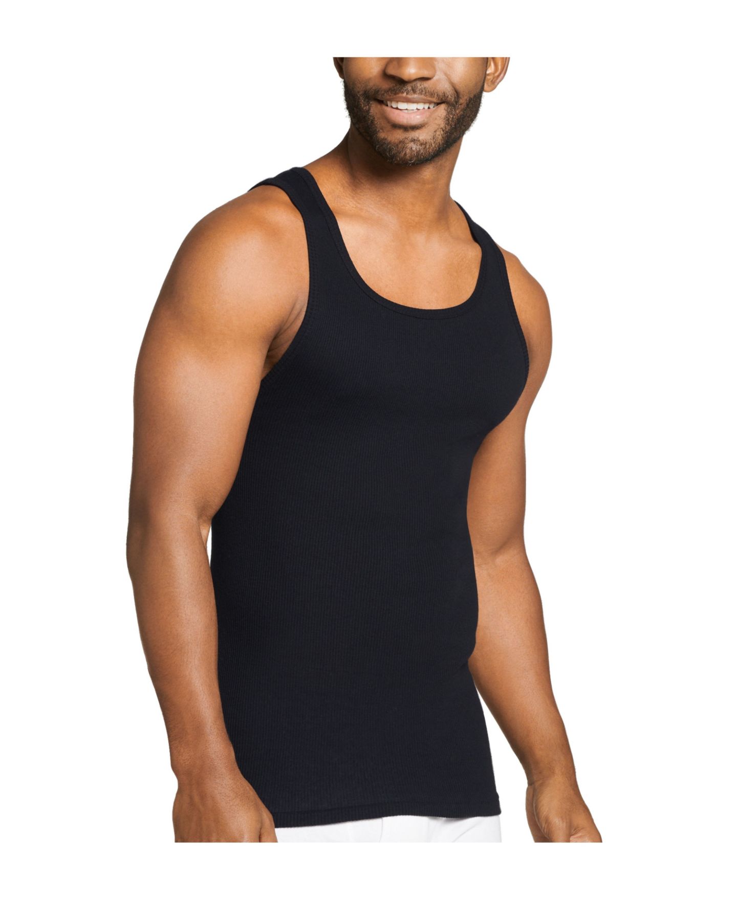 Мужские топы Jockey 4-Pack Cotton Tank Tops, цвет: Чёрный — фото 2
