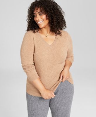 macy's womens cashmere sweaters plus size