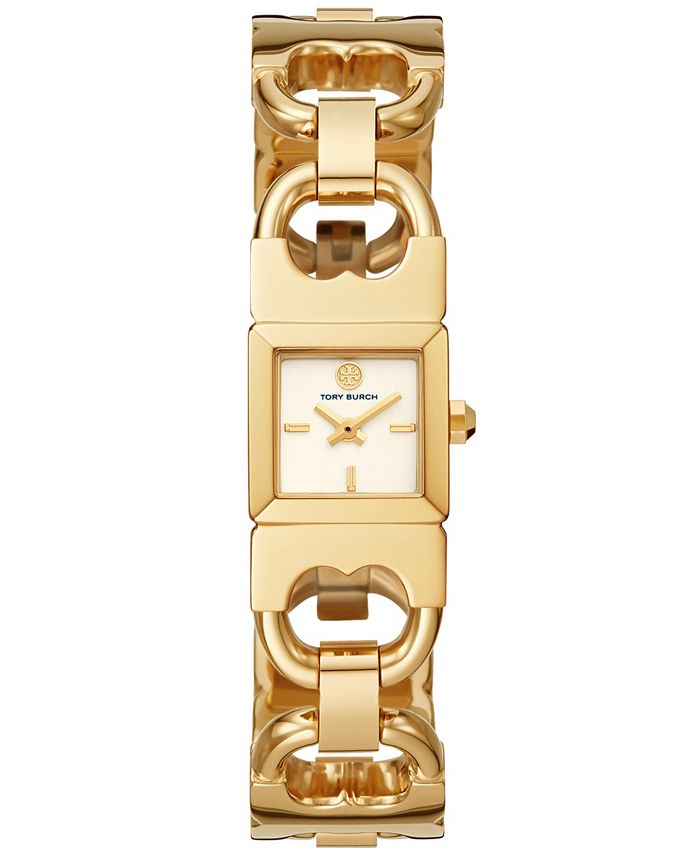 Tory Burch The Double T Link Watch, 18mm x 18mm - Ivory/Gold