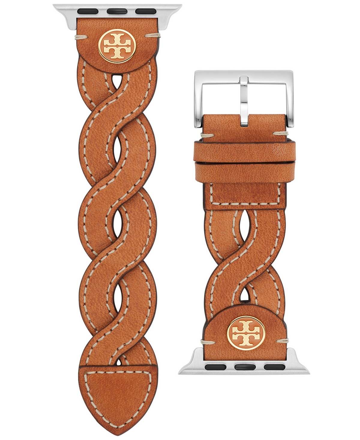 Tory Burch Women's Luggage Braided Leather Band for Apple Watch&reg; 38mm/40mm — фото 1