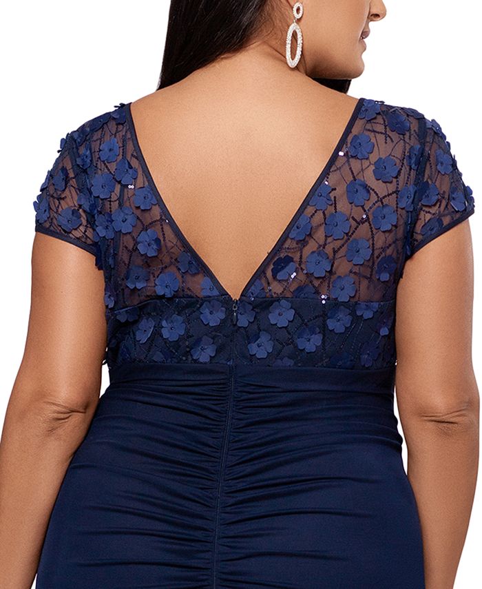 XSCAPE Plus Size 3DFloral Gown & Reviews Dresses Plus Sizes Macy's