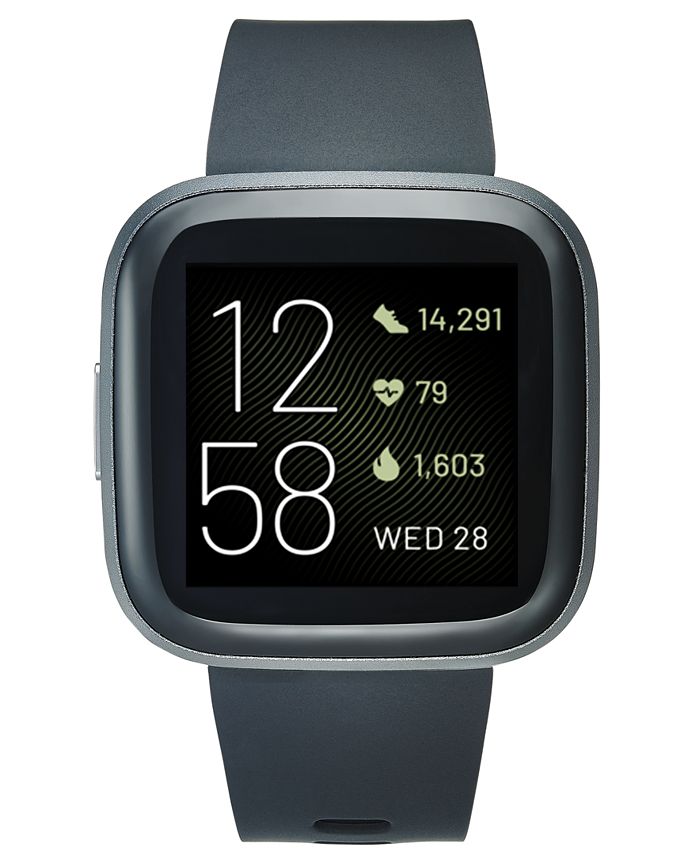 Fitbit Versa 2 Black Elastomer Strap Touchscreen Smart Watch 39mm ...
