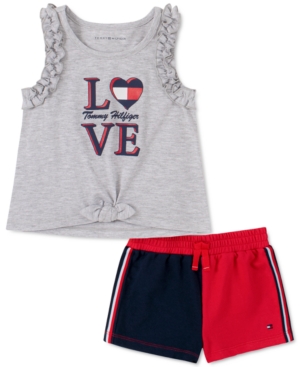 Tommy Hilfiger Baby Girls 2-Pc Tank Top & Colorblocked Shorts Set