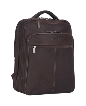 Kenneth Cole Reaction Full-grain Colombian Leather 16" Laptop Tablet Travel Backpack In Brown