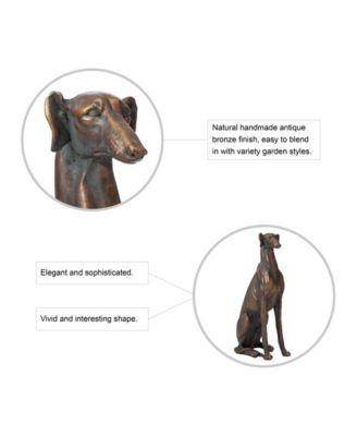 Sitting Grayhound Dog Statue