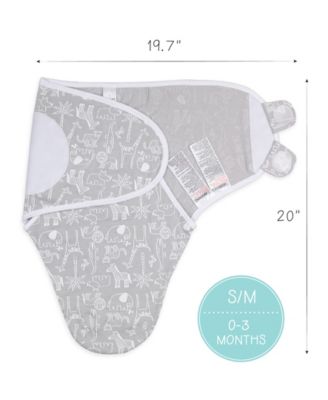 Baby Boys Newborn Swaddles Girls, 3 Pack Set, Grey Safari Sky