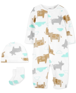 Carter's Baby Boys & Girls Cow & Pig 3-Pc Take-Me-Home Set