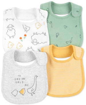 Carter's Baby Boys or Girls 4-Pack Animal Teething Bibs