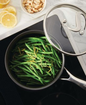 SteelShield C-Series Tri-Ply Clad Nonstick Saucepan with Lid, 2-Quart, Silver