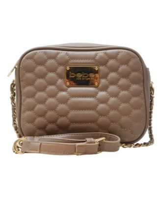 bebe honey quilted camera crossbody