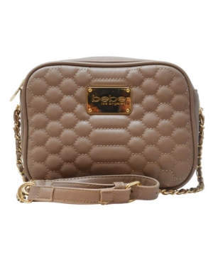 bebe Honey Quilted Camera Medium Crossbody