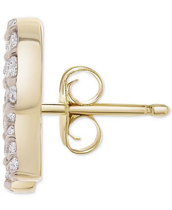 Wrapped - Diamond Initial R Single Stud Earring (1/20 ct. t.w.) in 14k Gold