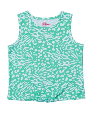Toddler Girls All Over Print Tie Front Tank Top