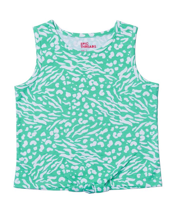 Epic Threads Little Girls All Over Print Tie Front Tank Top - Macy's