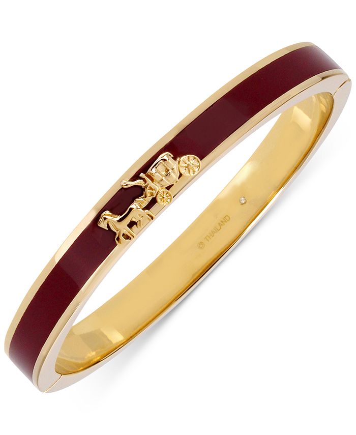 COACH Horse Carriage Enamel Hinged Bangle Bracelet Macy's