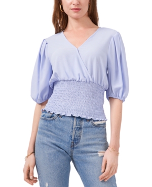 1.STATE WOMEN'S SMOCKED PUFF-SLEEVE TOP