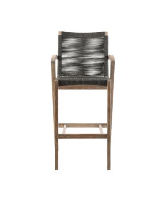 Brielle Outdoor Eucalyptus Wood and Rope Counter and Bar Height Stool
