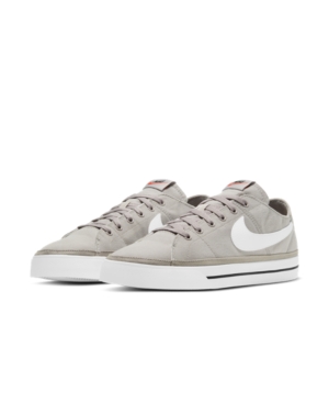 Nike Men's Court Legacy Canvas Casual Sneakers From Finish Line In Gray, White