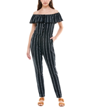 Planet Gold Juniors' Off-The-Shoulder Jumpsuit