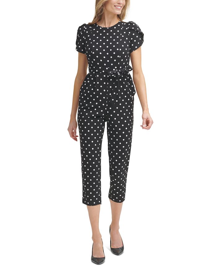Calvin Klein Dotted Cropped Jumpsuit & Reviews - Pants & Capris - Women ...