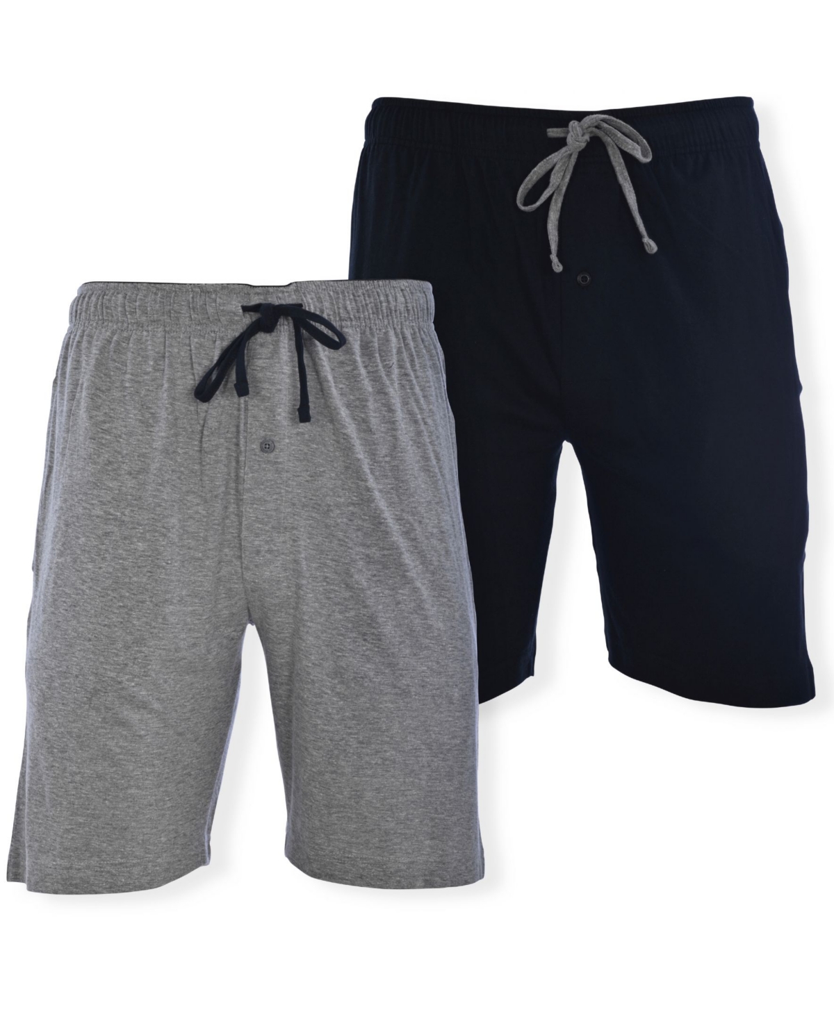 Hanes Men's Big And Tall Knit Jam Shorts, Pack Of 2 In Black,gray
