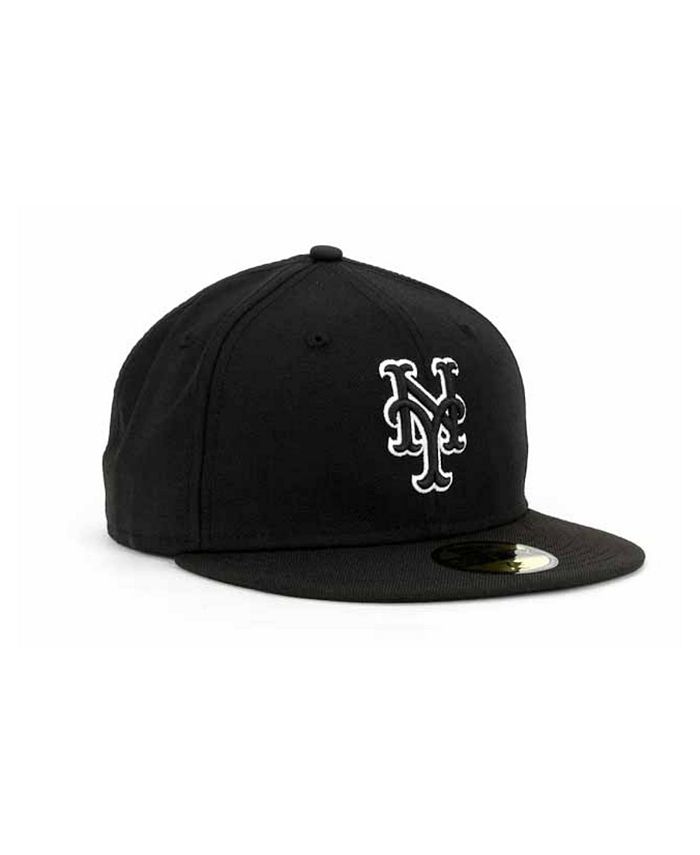 New Era New York Mets Black and White Fashion 59FIFTY Cap - Macy's