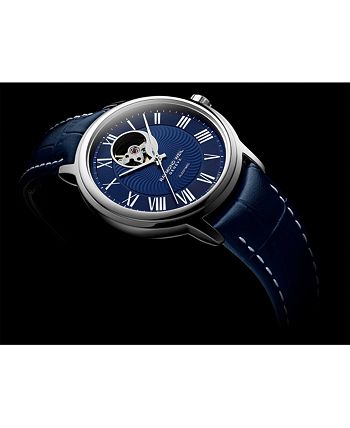 Raymond Weil - Men's Swiss Automatic Maestro Blue Leather Strap Watch 39.5mm