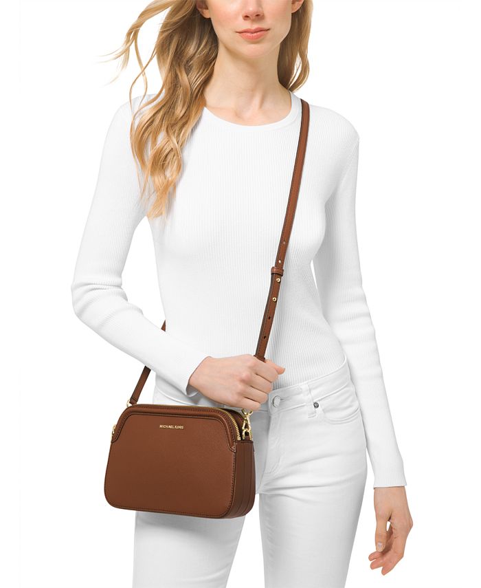 Michael Kors Houston Leather DoubleZip Crossbody & Reviews Handbags
