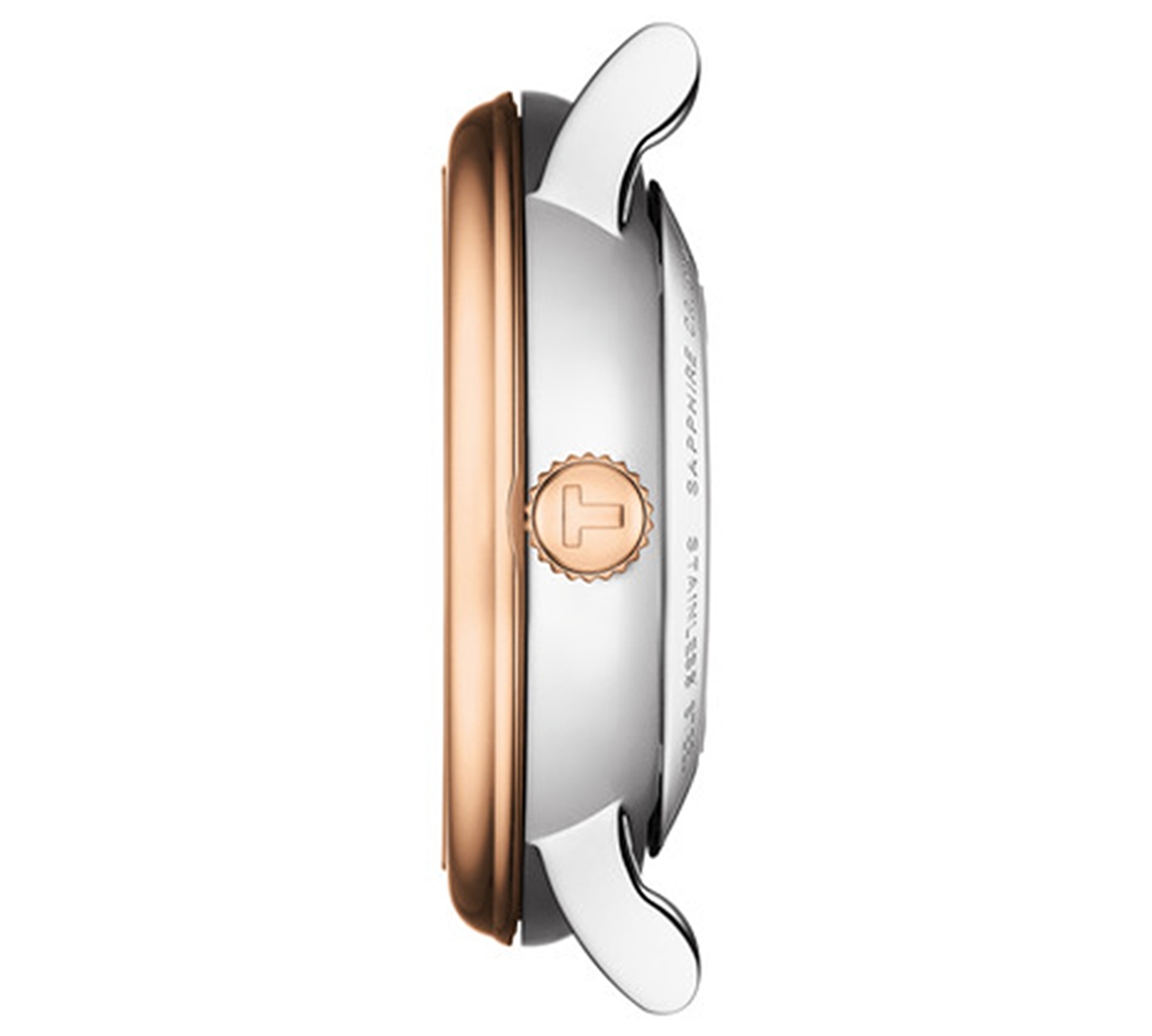 Shop Tissot Women's Swiss Automatic Carson Diamond (1/20 Ct. T.w.) Rose Gold & Stainless Steel Bracelet Watch 30 In Silver