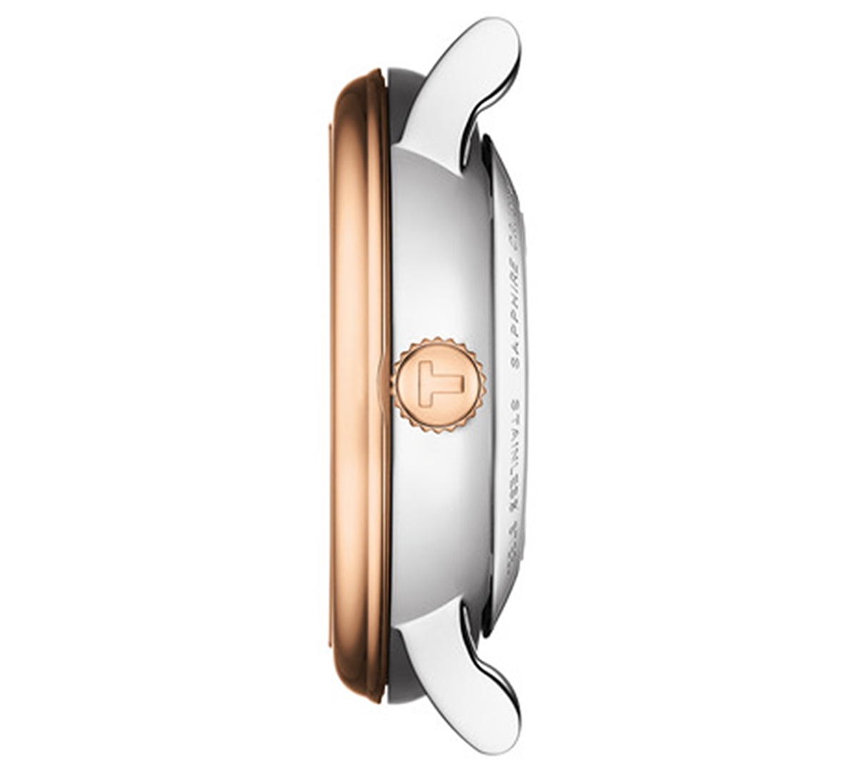 Tissot Women's Swiss Automatic Carson Diamond (1/20 Ct. T.w.) Rose Gold & Stainless Steel Bracelet Watch 30 In Silver
