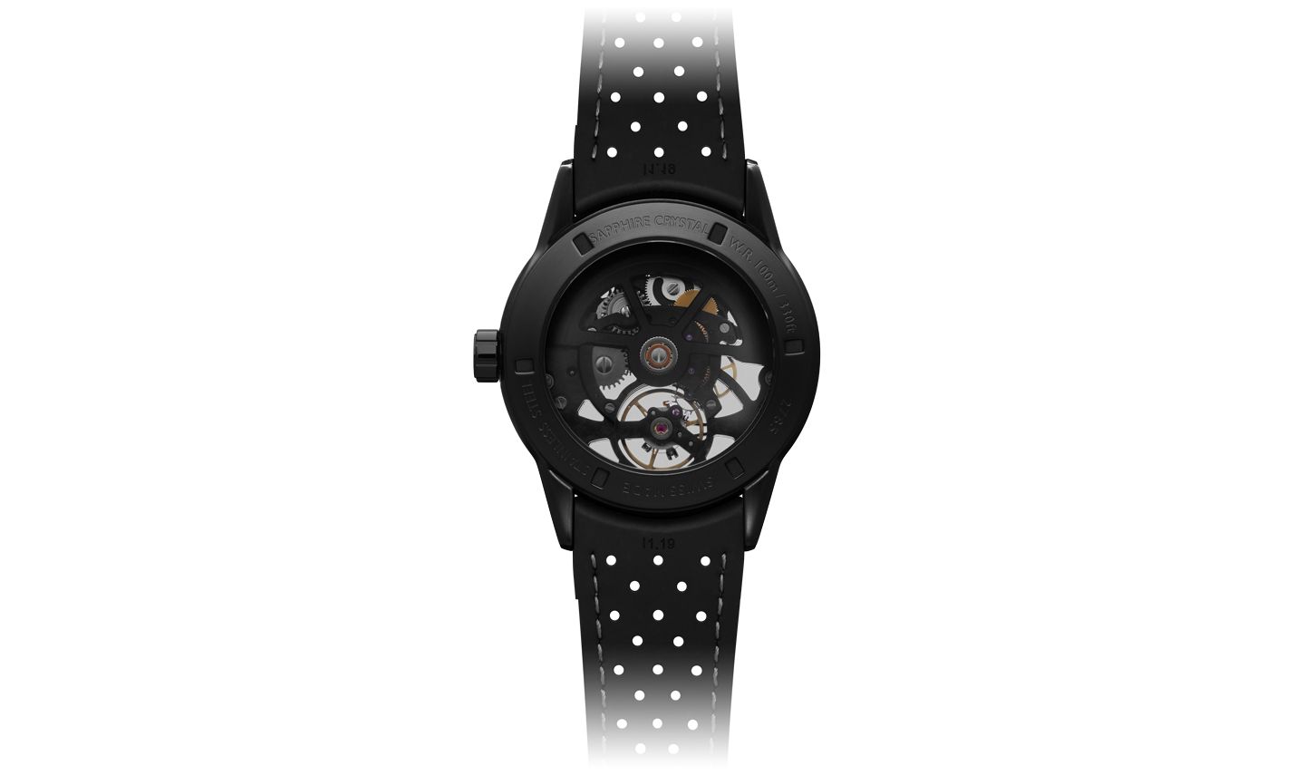 Мужские часы Raymond Weil Swiss Automatic Freelancer Black Perforated Rubber Strap Watch 42mm — фото 4