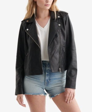 LUCKY BRAND WOMEN'S CLASSIC LEATHER MOTO JACKET
