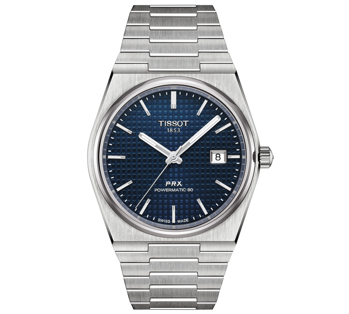 Tissot Men's Swiss Automatic Prx Powermatic 80 Stainless Steel Bracelet Watch 40mm In Blue