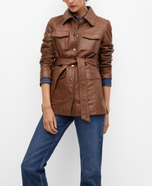 Mango Saharian Leather Jacket
