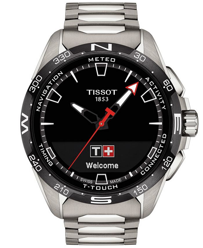 Men's Swiss T-Touch Connect Titanium Bracelet Smart Watch 48mm & Reviews - All Watches - Jewelry & Watches Macy's