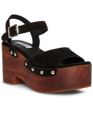 Steve Madden Women's Mindful Wooden Platform Sandals