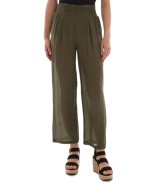 Bcx Juniors' Ruched-Front Cropped Pull-On Pants