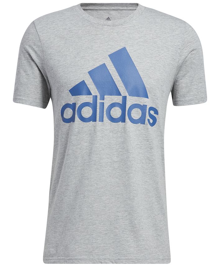 Adidas Mens Badge Of Sport Logo T Shirt Blue Size Small