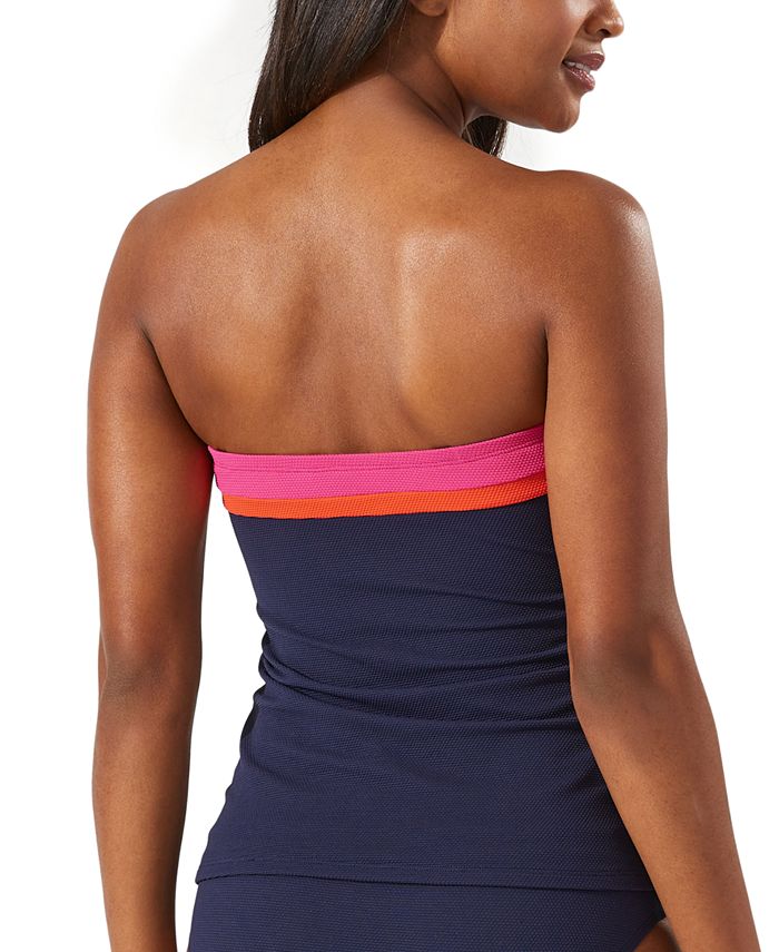Tommy Bahama Island Cays Colorblocked TummyControl Bandeau Tankini Top