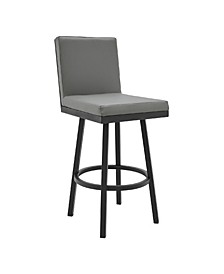 Rochester Swivel Modern Metal and Faux Leather Bar and Counter Stool