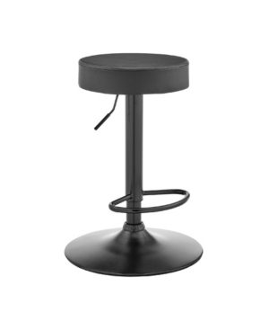 Armen Living Dax Backless Faux Leather Adjustable Bar Stool In Black